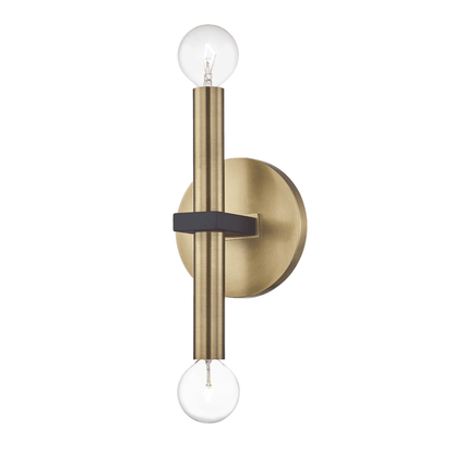 Mitzi by Hudson Valley Lighting Colette Wall Sconce Aged Brass, Black