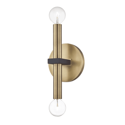 Mitzi by Hudson Valley Lighting Colette Wall Sconce Aged Brass, Black