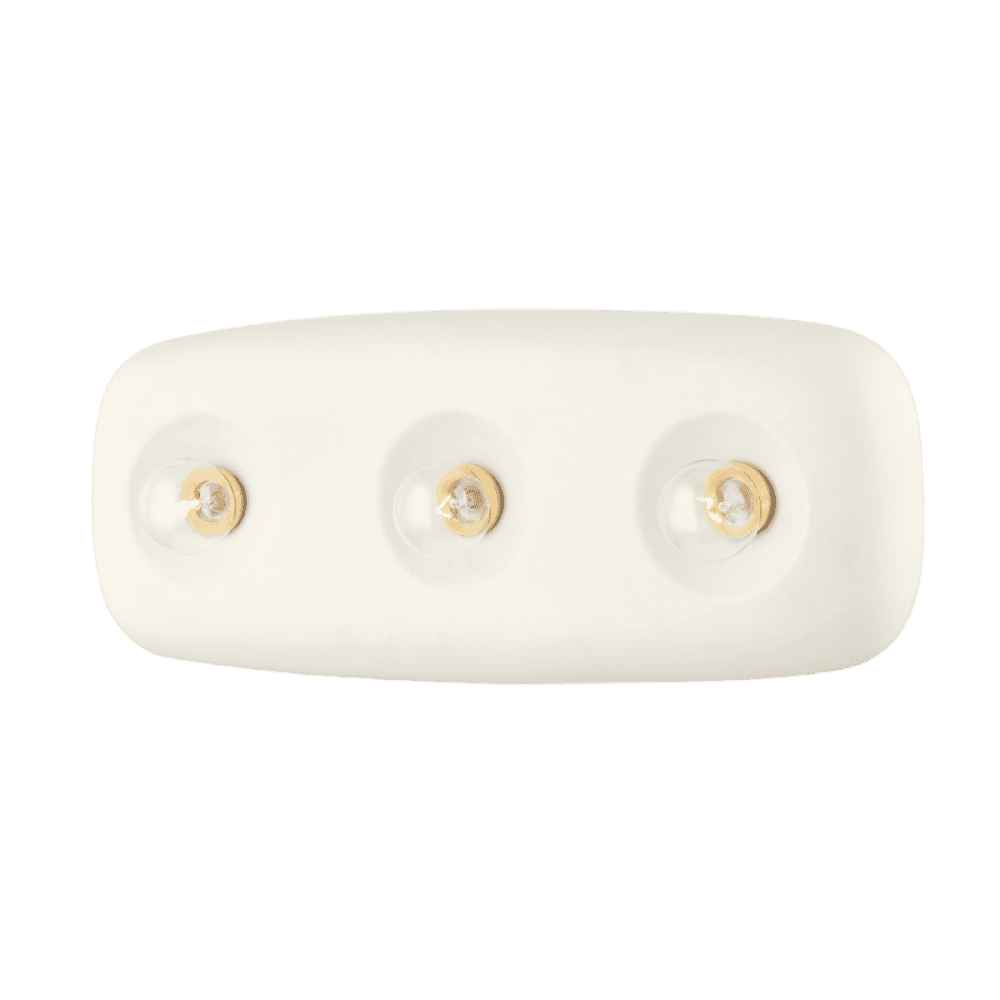 Mitzi by Hudson Valley Lighting Colleen Bath Sconce Aged Brass, Satin Ivory