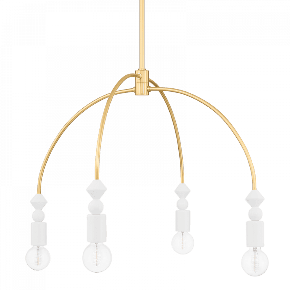 Mitzi by Hudson Valley Lighting Flora Chandelier Brass, Aged Brass