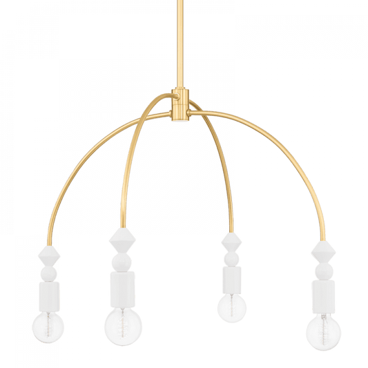 Mitzi by Hudson Valley Lighting Flora Chandelier Brass, Aged Brass