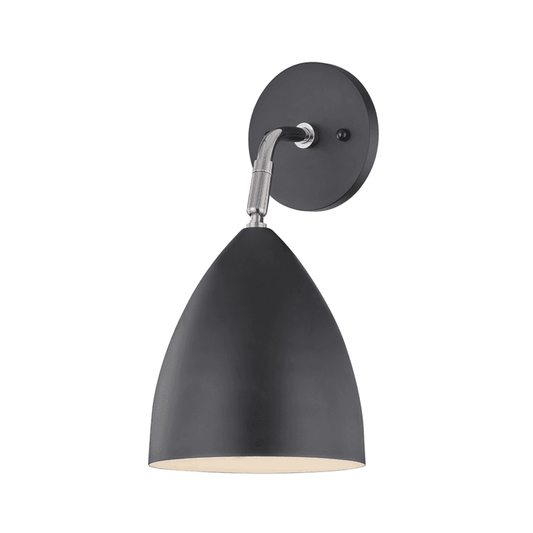 Mitzi by Hudson Valley Lighting Gia Wall Sconce Polished Nickel, Black