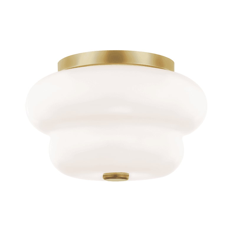 Mitzi by Hudson Valley Lighting Hazel Flush Mount Antique Brass, Aged Brass