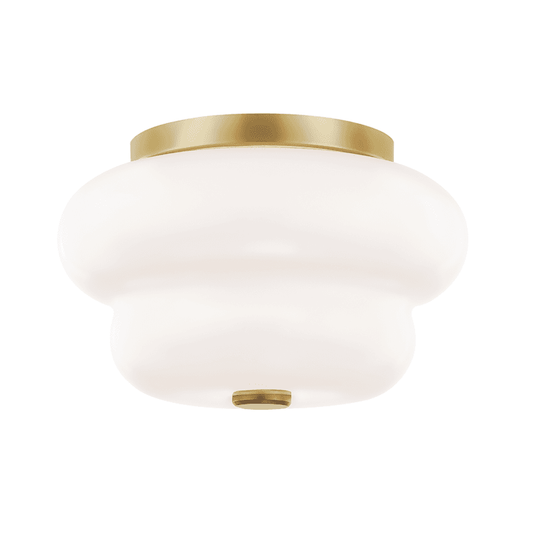 Mitzi by Hudson Valley Lighting Hazel Flush Mount Antique Brass, Aged Brass