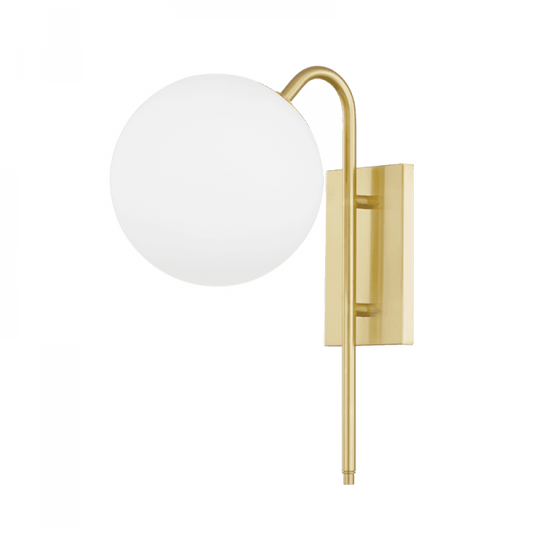 Mitzi by Hudson Valley Lighting Ingrid Wall Sconce Aged Brass, Brass