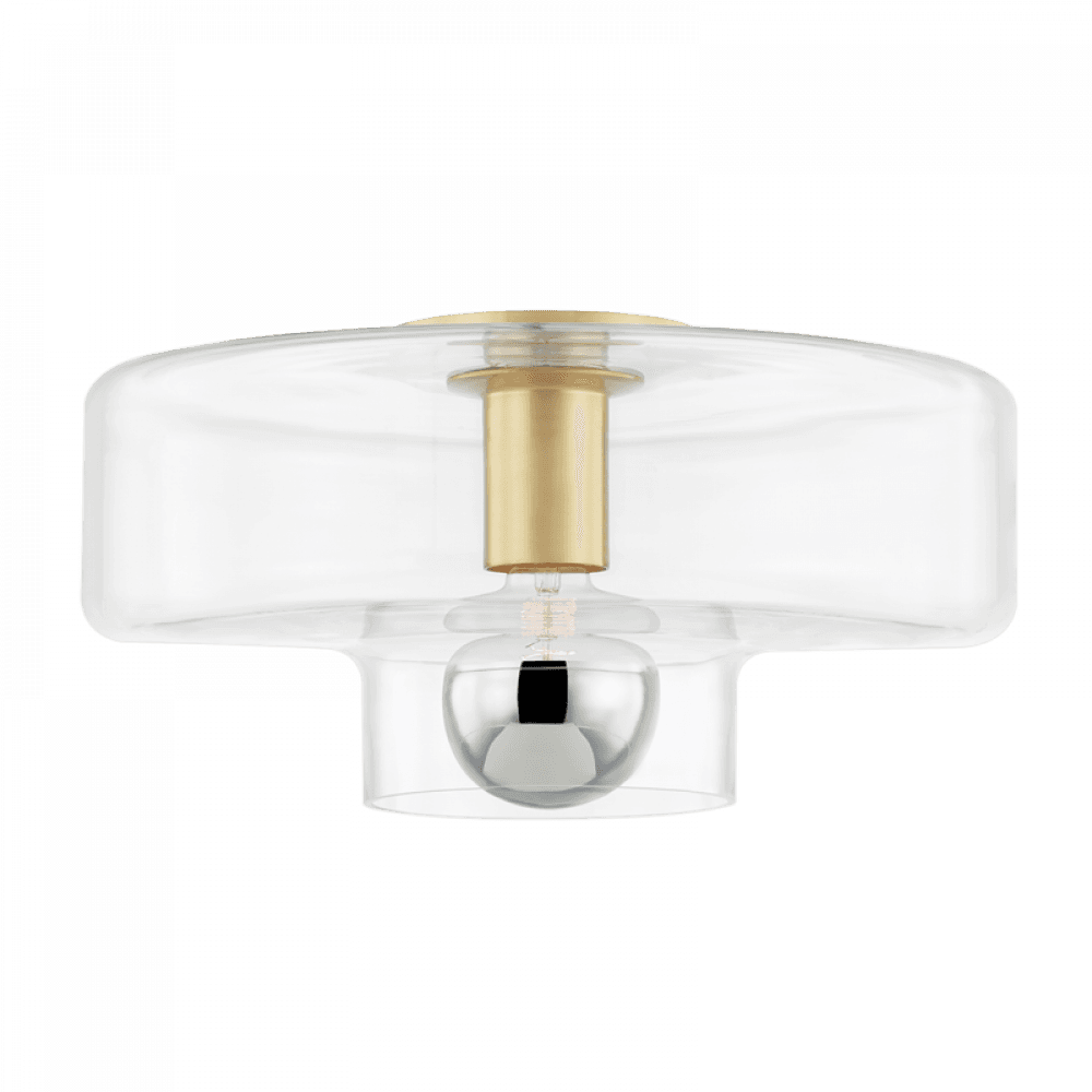 Mitzi by Hudson Valley Lighting Iona Flush Mount Aged Brass, Brass