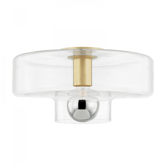 Mitzi by Hudson Valley Lighting Iona Flush Mount Aged Brass, Brass
