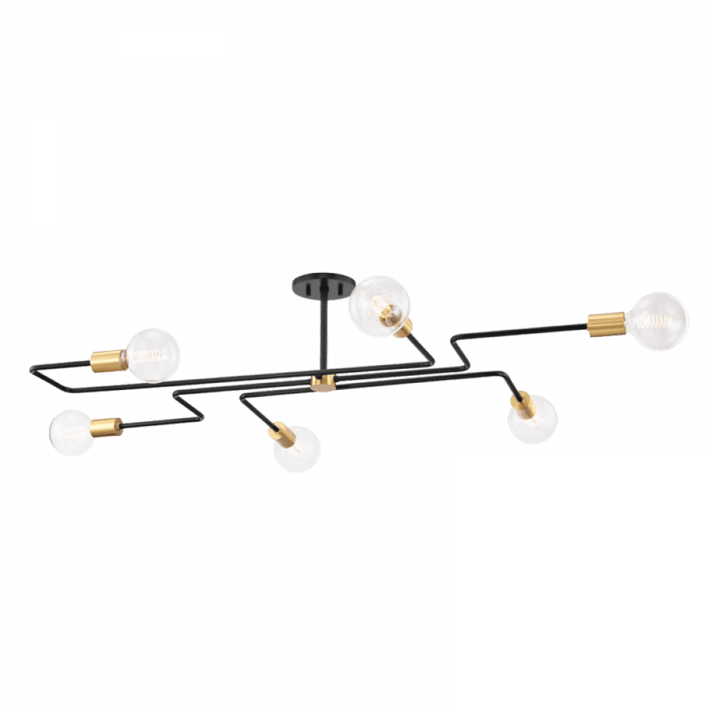 Mitzi by Hudson Valley Lighting Jena Semi-Flush Mount Aged Brass
