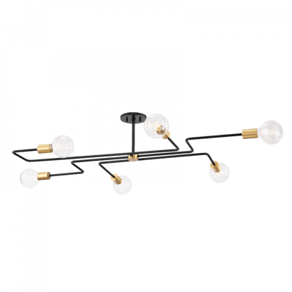 Mitzi by Hudson Valley Lighting Jena Semi-Flush Mount Aged Brass