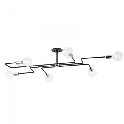Mitzi by Hudson Valley Lighting Jena Semi-Flush Mount Polished Nickel