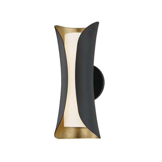 Mitzi by Hudson Valley Lighting Josie Wall Sconce Gold Leaf, Black