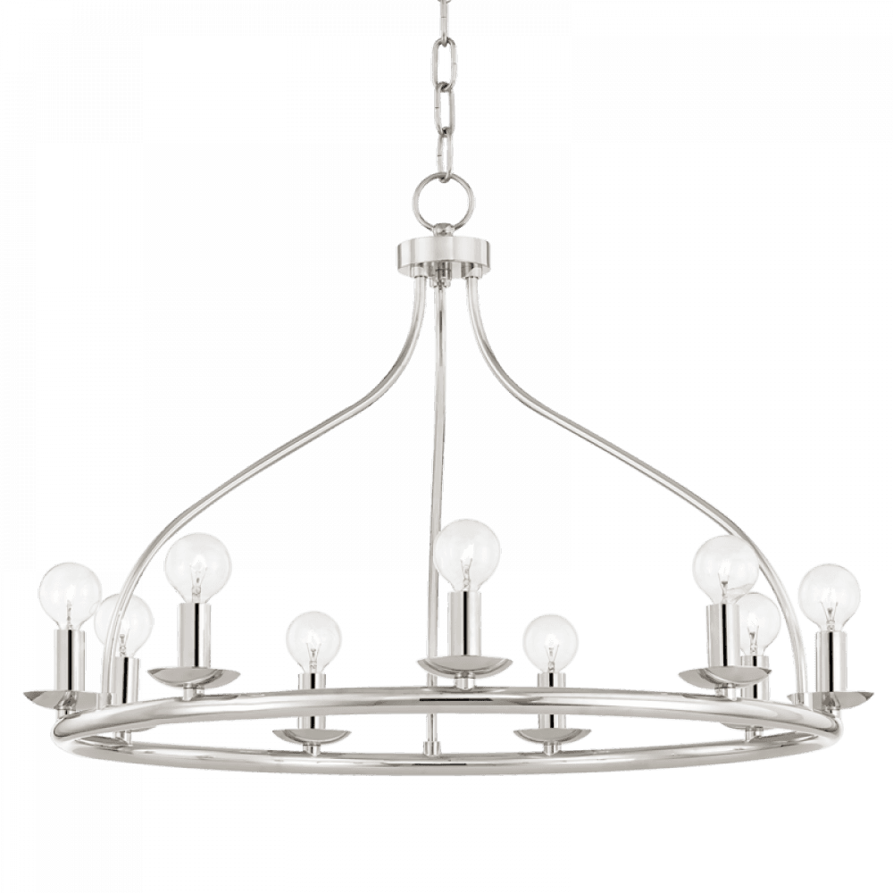 Mitzi by Hudson Valley Lighting Kendra Chandelier Polished Nickel, Nickel
