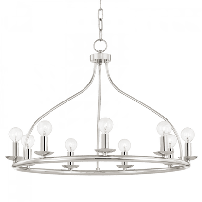 Mitzi by Hudson Valley Lighting Kendra Chandelier Polished Nickel, Nickel