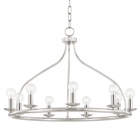Mitzi by Hudson Valley Lighting Kendra Chandelier Polished Nickel, Nickel