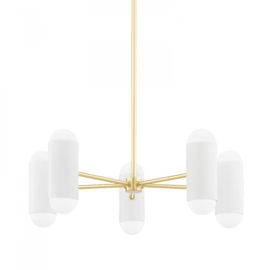 Mitzi by Hudson Valley Lighting Kira Chandelier Aged Brass
