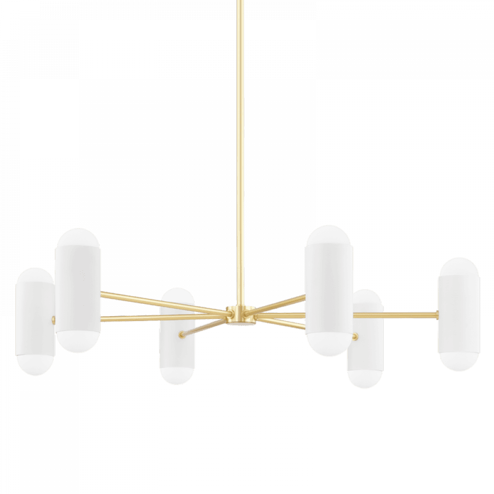 Mitzi by Hudson Valley Lighting Kira Chandelier Aged Brass
