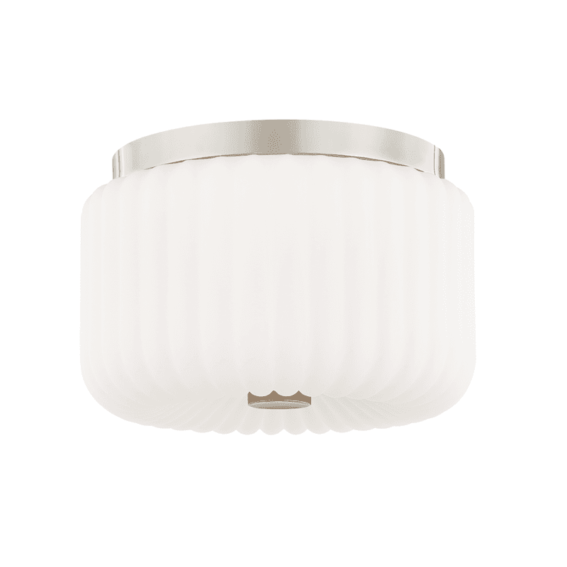 Mitzi by Hudson Valley Lighting Lydia Flush Mount Nickel, Polished Nickel