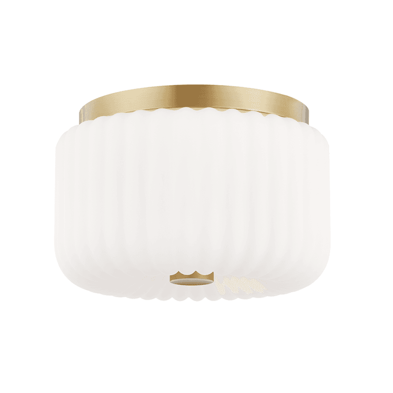 Mitzi by Hudson Valley Lighting Lydia Flush Mount Antique Brass, Aged Brass