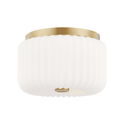Mitzi by Hudson Valley Lighting Lydia Flush Mount Antique Brass, Aged Brass