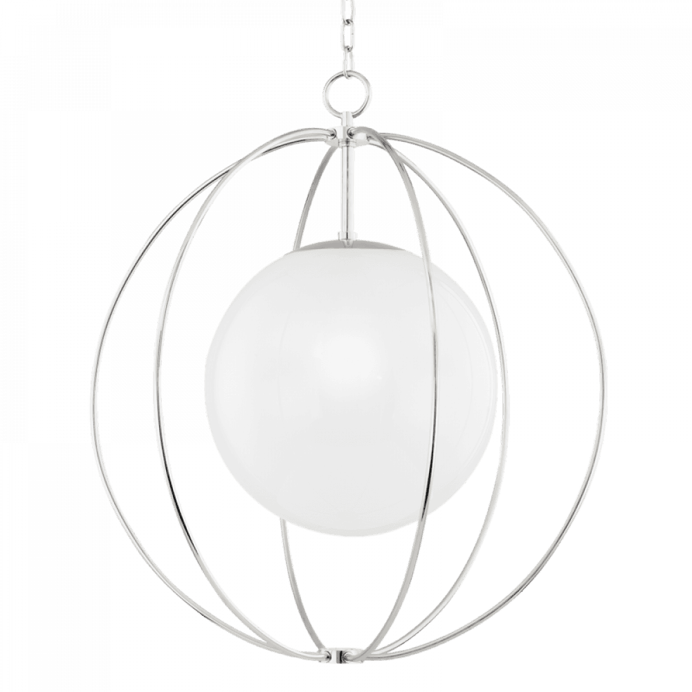 Mitzi by Hudson Valley Lighting Lyla Large Pendant Nickel, Polished Nickel