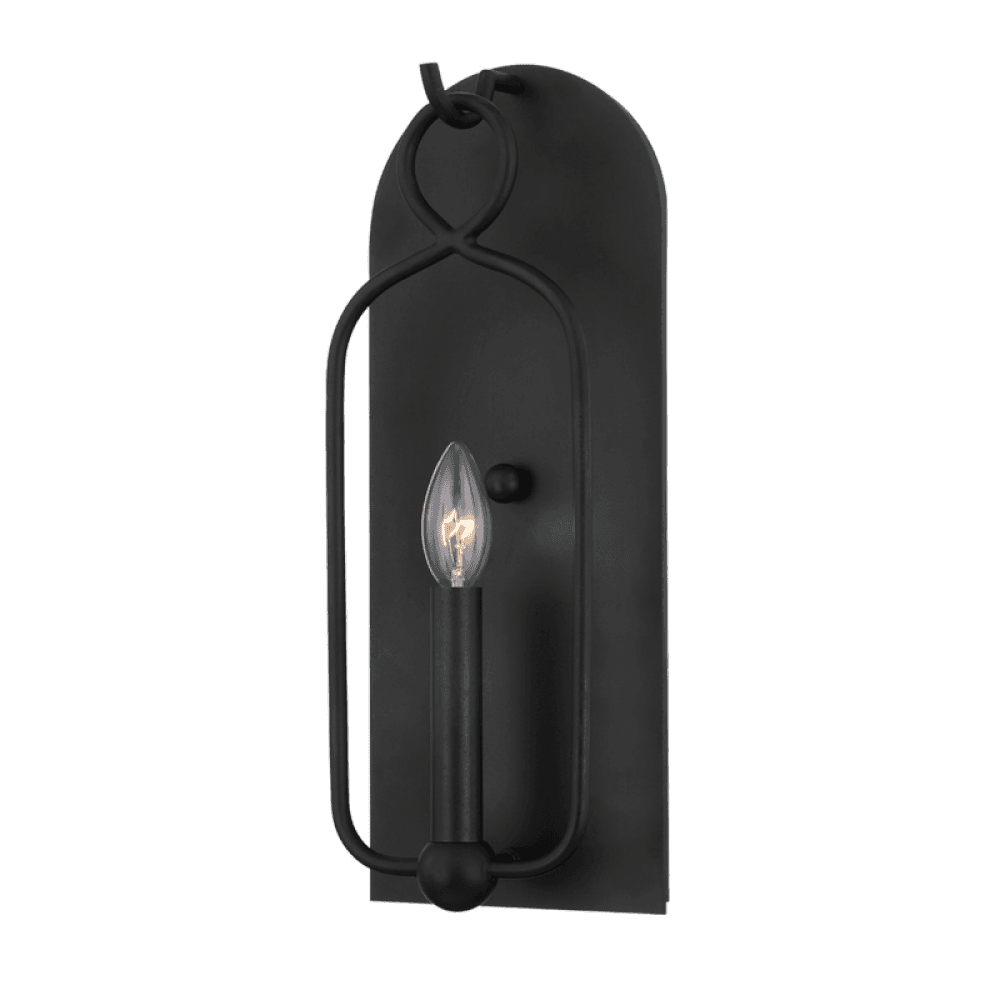 Mitzi by Hudson Valley Lighting Mallory Wall Sconce Black, Aged Iron
