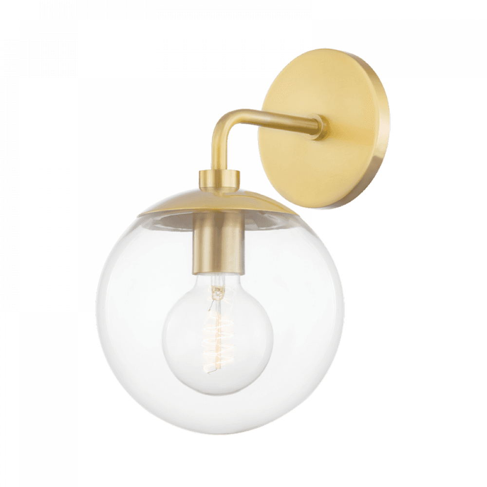 Mitzi by Hudson Valley Lighting Meadow Wall Sconce Aged Brass, Brass