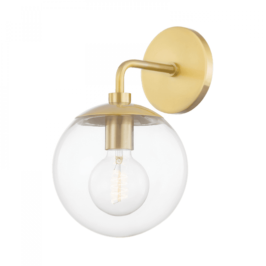 Mitzi by Hudson Valley Lighting Meadow Wall Sconce Aged Brass, Brass