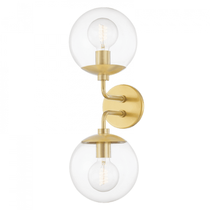 Mitzi by Hudson Valley Lighting Meadow Wall Sconce Aged Brass, Brass