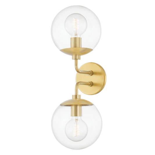 Mitzi by Hudson Valley Lighting Meadow Wall Sconce Aged Brass, Brass