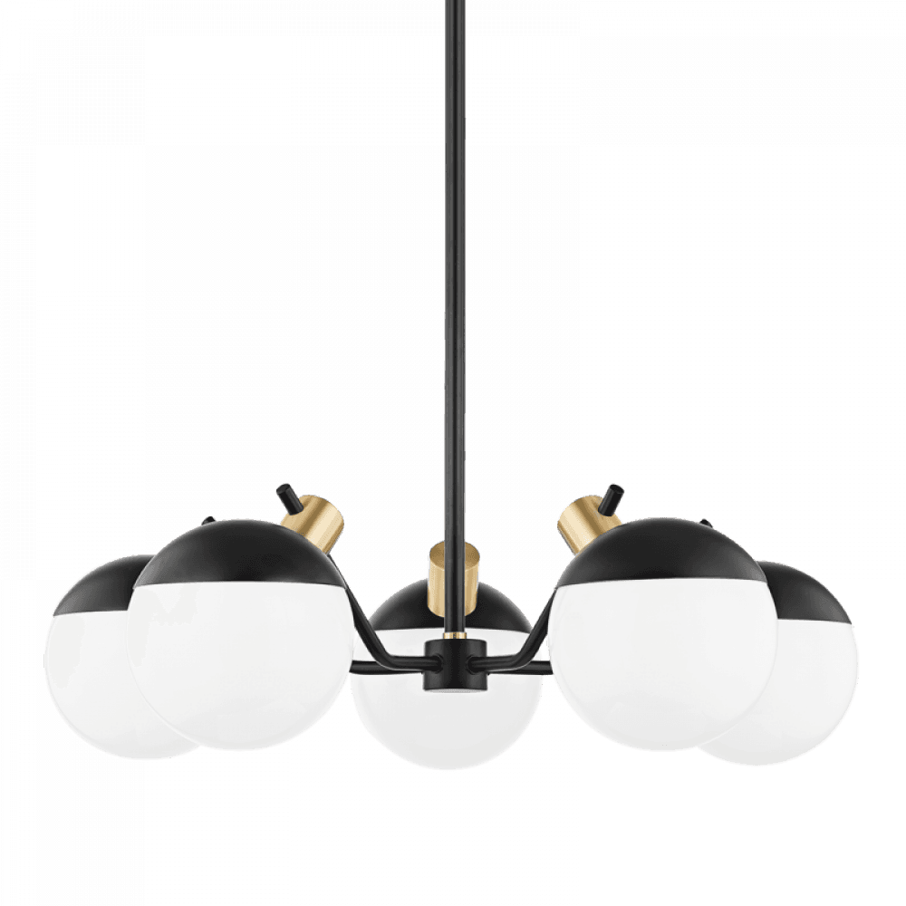 Mitzi by Hudson Valley Lighting Miranda Chandelier Aged Brass, Black