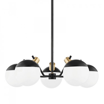 Mitzi by Hudson Valley Lighting Miranda Chandelier Aged Brass, Black