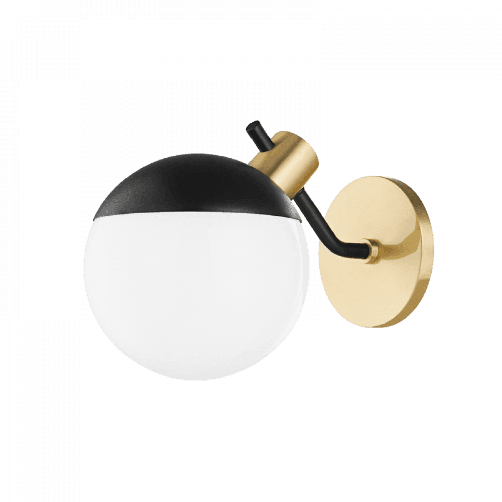 Mitzi by Hudson Valley Lighting Miranda Wall Sconce Aged Brass, Black