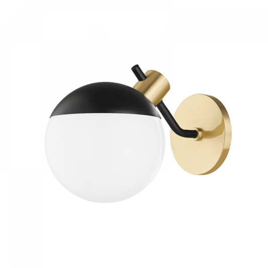 Mitzi by Hudson Valley Lighting Miranda Wall Sconce Aged Brass, Black