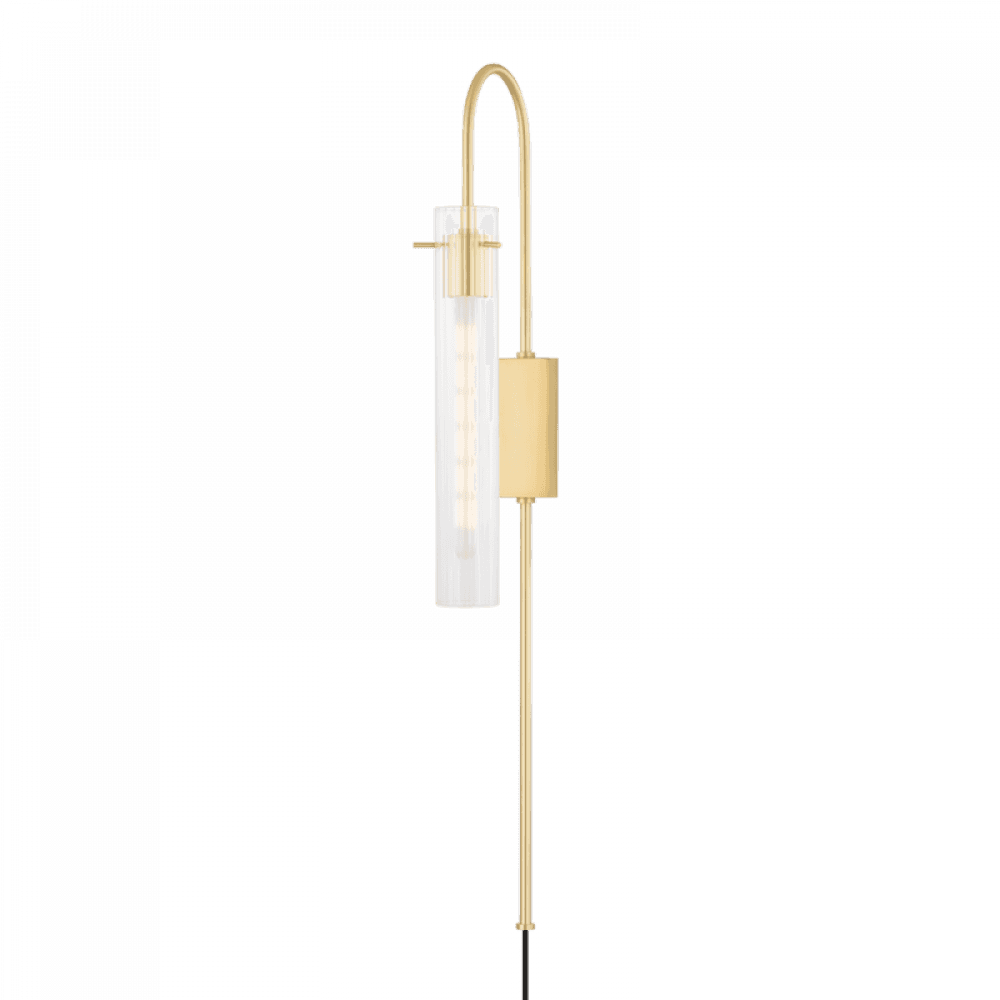 Mitzi by Hudson Valley Lighting Nettie Wall Sconce Aged Brass, Brass