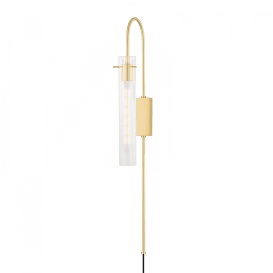 Mitzi by Hudson Valley Lighting Nettie Wall Sconce Aged Brass, Brass