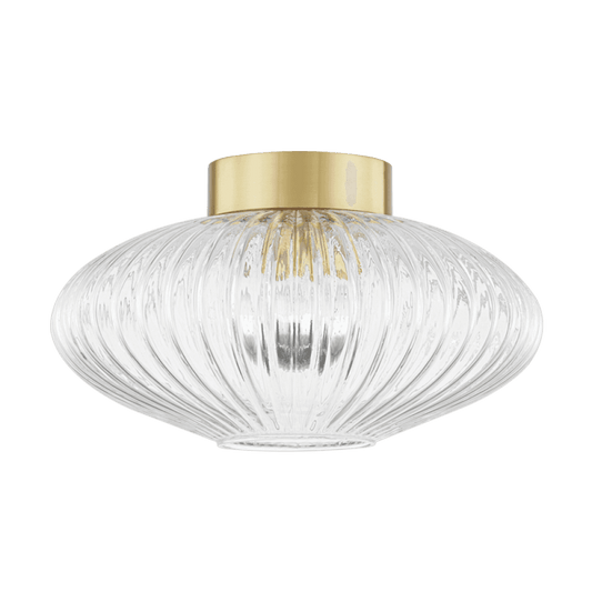 Mitzi by Hudson Valley Lighting Reba Flush Mount Aged Brass, Brass