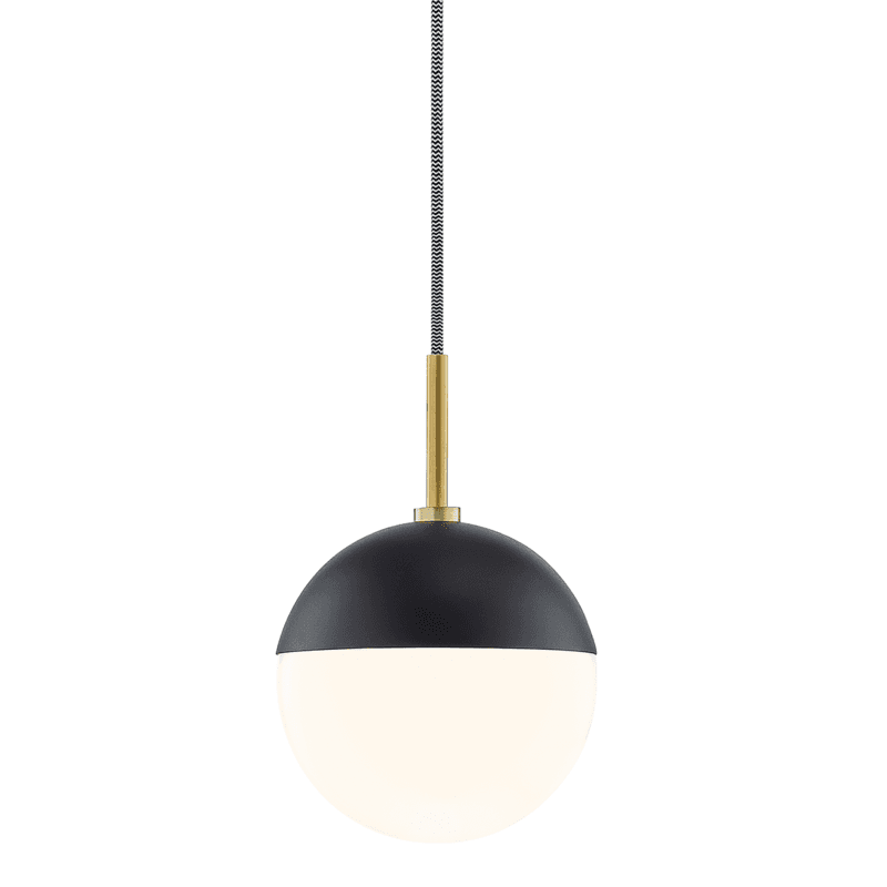 Mitzi by Hudson Valley Lighting Renee Pendant Aged Brass, Black