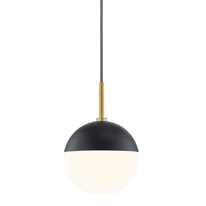 Mitzi by Hudson Valley Lighting Renee Pendant Aged Brass, Black