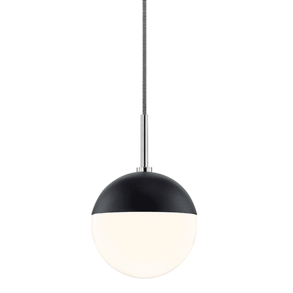 Mitzi by Hudson Valley Lighting Renee Pendant Polished Nickel, Black