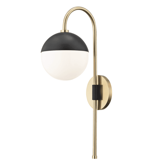 Mitzi by Hudson Valley Lighting Renee Wall Sconce Aged Brass, Black