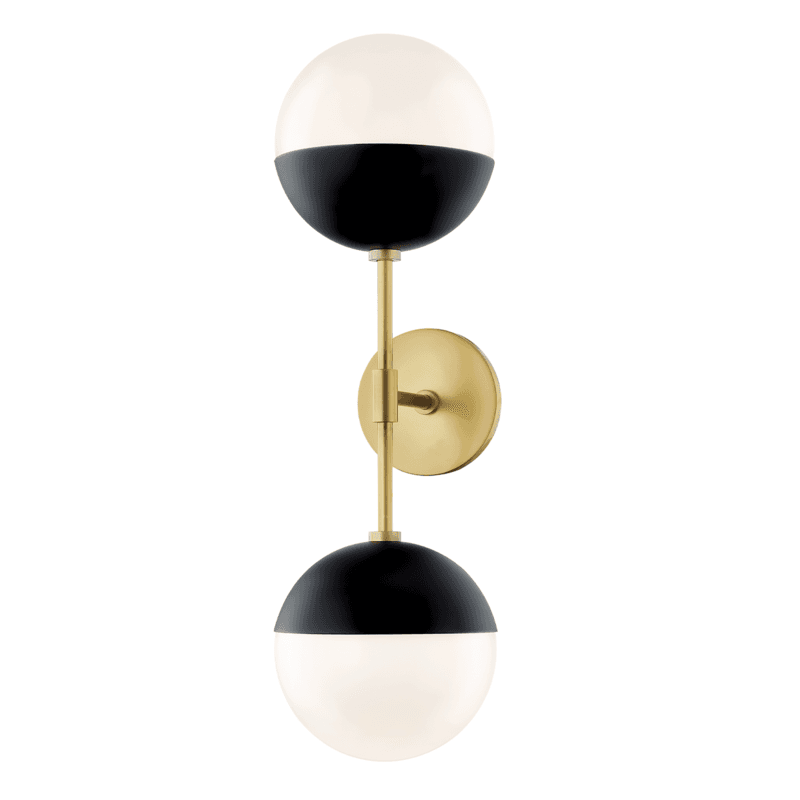 Mitzi by Hudson Valley Lighting Renee Pendant Aged Brass, Black