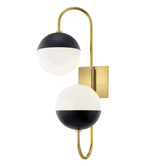 Mitzi by Hudson Valley Lighting Renee Wall Sconce Aged Brass, Black