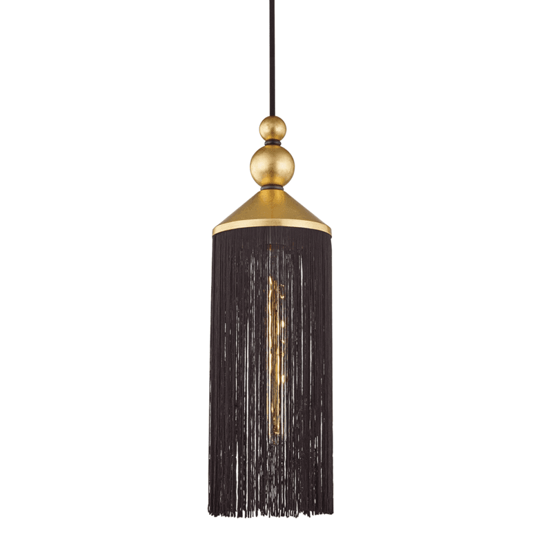 Mitzi by Hudson Valley Lighting Scarlett Pendant Black, Gold Leaf