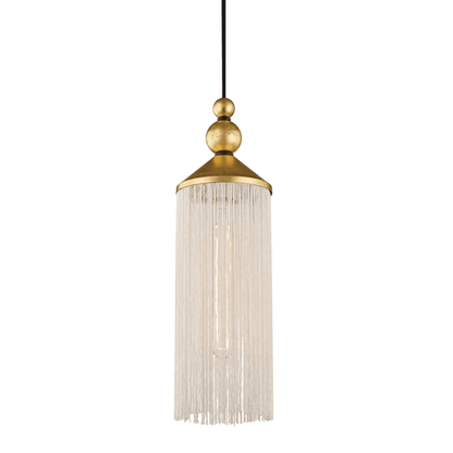 Mitzi by Hudson Valley Lighting Scarlett Pendant White, Gold Leaf