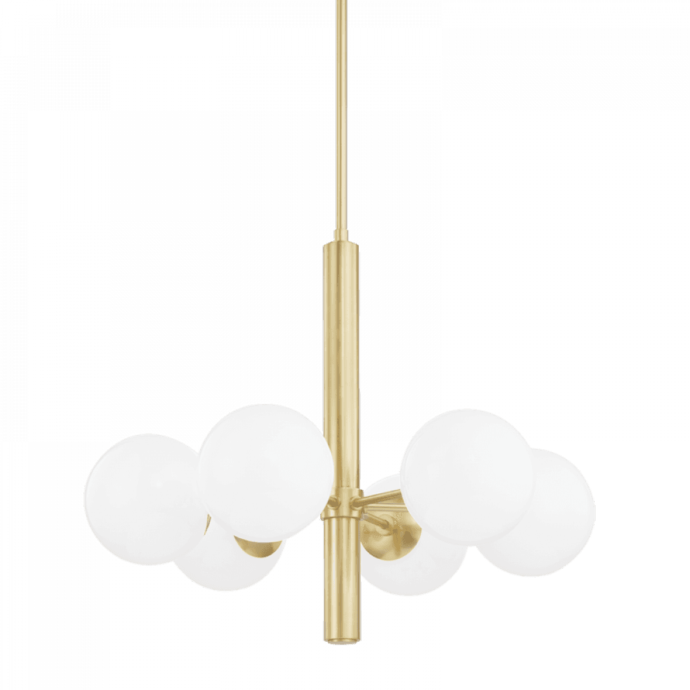 Mitzi by Hudson Valley Lighting Stella Chandelier Aged Brass, Brass