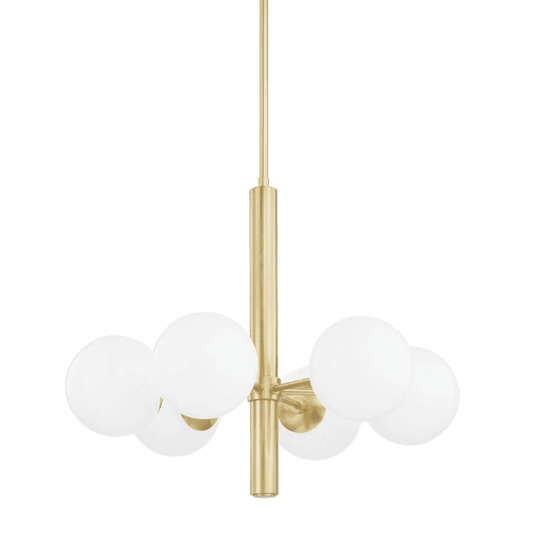 Mitzi by Hudson Valley Lighting Stella Chandelier Aged Brass, Brass
