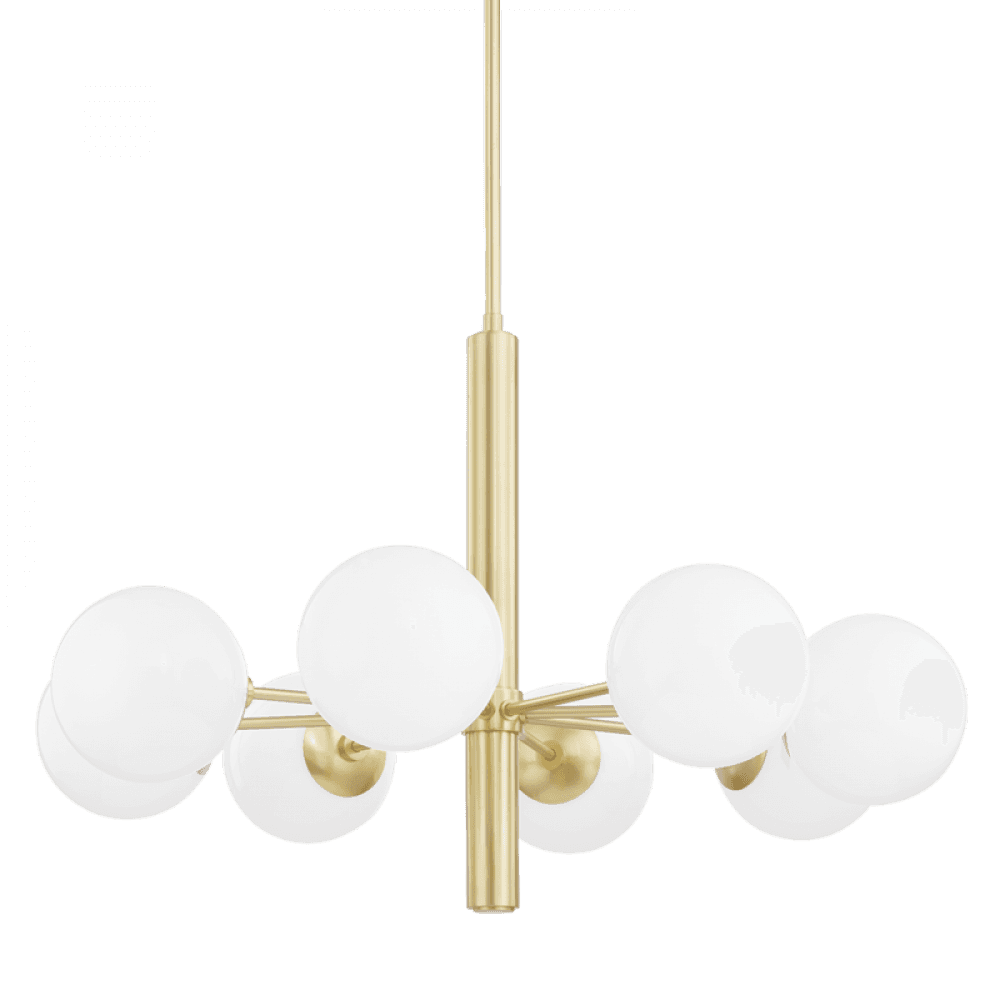 Mitzi by Hudson Valley Lighting Stella Chandelier Aged Brass, Brass