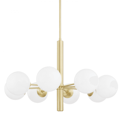 Mitzi by Hudson Valley Lighting Stella Chandelier Aged Brass, Brass