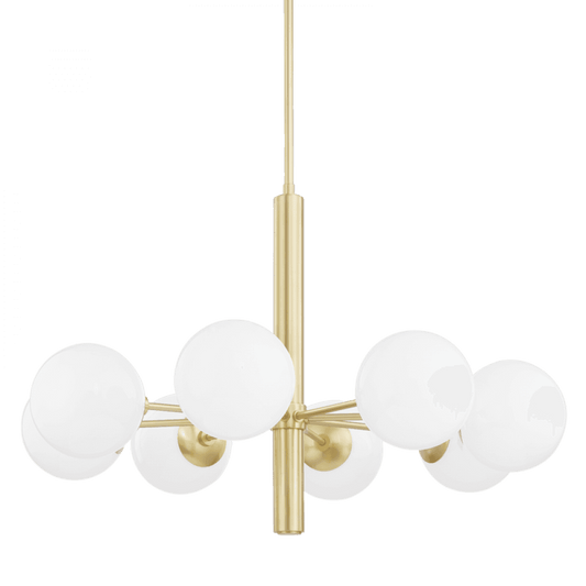 Mitzi by Hudson Valley Lighting Stella Chandelier Aged Brass, Brass