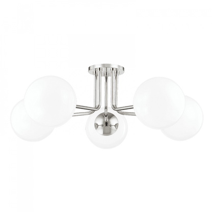Mitzi by Hudson Valley Lighting Stella Semi-Flush Mount Nickel, Polished Nickel